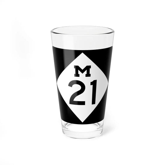 M-21 (Michigan) (Road Sign) Pint Glass 16oz 16oz - Go Mug Yourself
