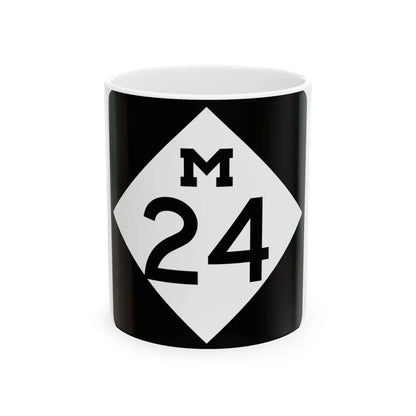 M-24 (Michigan) (Road Sign) White Coffee Mug 11oz - Go Mug Yourself