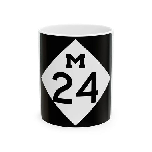 M-24 (Michigan) (Road Sign) White Coffee Mug 11oz - Go Mug Yourself