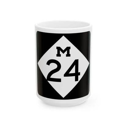M-24 (Michigan) (Road Sign) White Coffee Mug 15oz - Go Mug Yourself