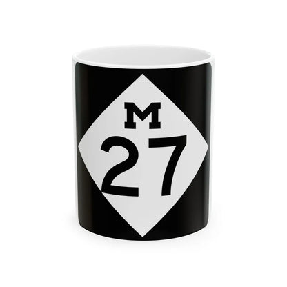 M-27 (Michigan) (Road Sign) White Coffee Mug 11oz - Go Mug Yourself