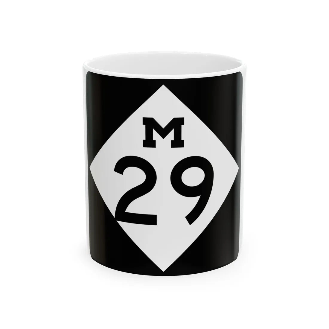 M-29 (Michigan) (Road Sign) White Coffee Mug 11oz - Go Mug Yourself