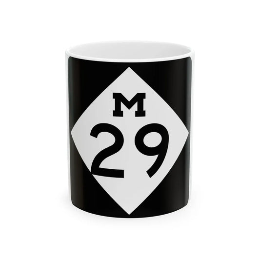 M-29 (Michigan) (Road Sign) White Coffee Mug 11oz - Go Mug Yourself