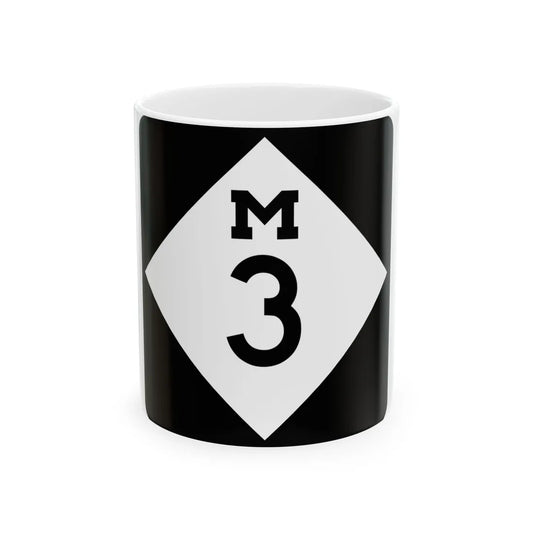 M-3 (Michigan) (Road Sign) White Coffee Mug 11oz - Go Mug Yourself
