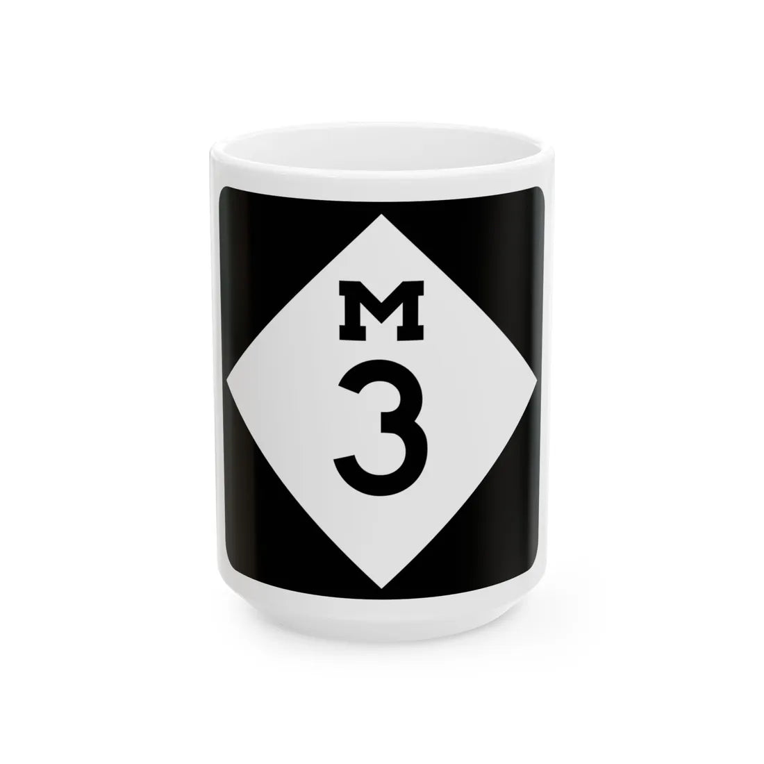 M-3 (Michigan) (Road Sign) White Coffee Mug 15oz - Go Mug Yourself