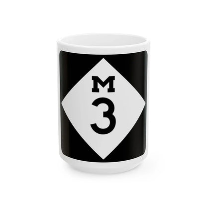 M-3 (Michigan) (Road Sign) White Coffee Mug 15oz - Go Mug Yourself