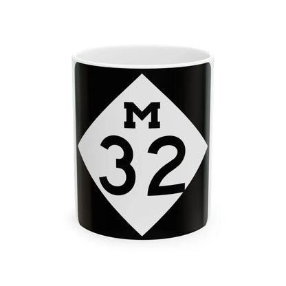 M-32 (Michigan) (Road Sign) White Coffee Mug 11oz - Go Mug Yourself