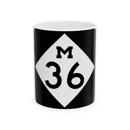 M-36 (Michigan) (Road Sign) White Coffee Mug 11oz - Go Mug Yourself