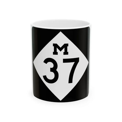 M-37 (Michigan) (Road Sign) White Coffee Mug 11oz - Go Mug Yourself
