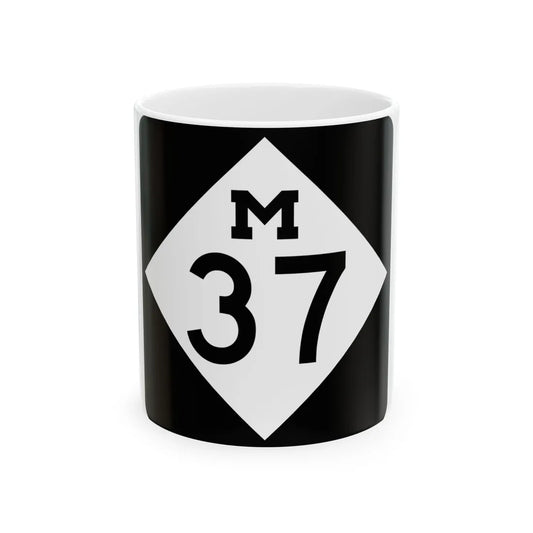 M-37 (Michigan) (Road Sign) White Coffee Mug 11oz - Go Mug Yourself