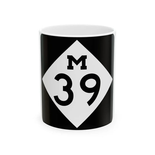 M-39 (Michigan) (Road Sign) White Coffee Mug 11oz - Go Mug Yourself