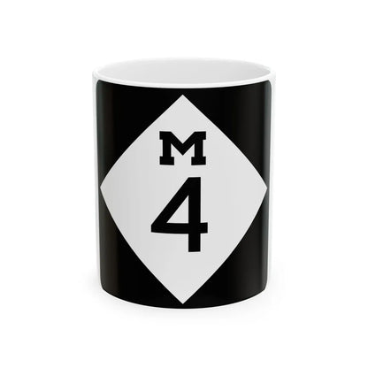 M-4 (Michigan) (Road Sign) White Coffee Mug 11oz - Go Mug Yourself