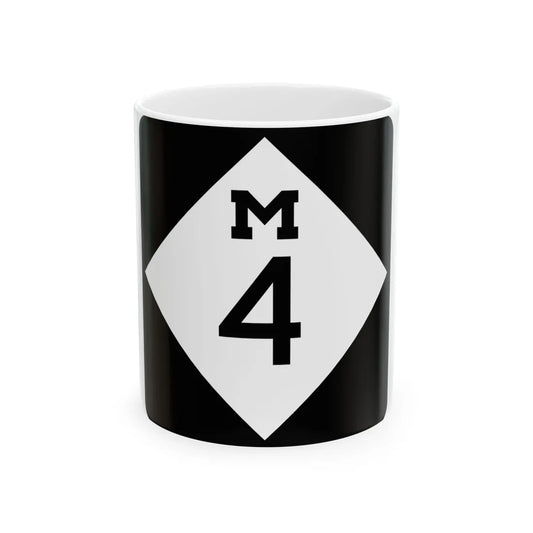 M-4 (Michigan) (Road Sign) White Coffee Mug 11oz - Go Mug Yourself
