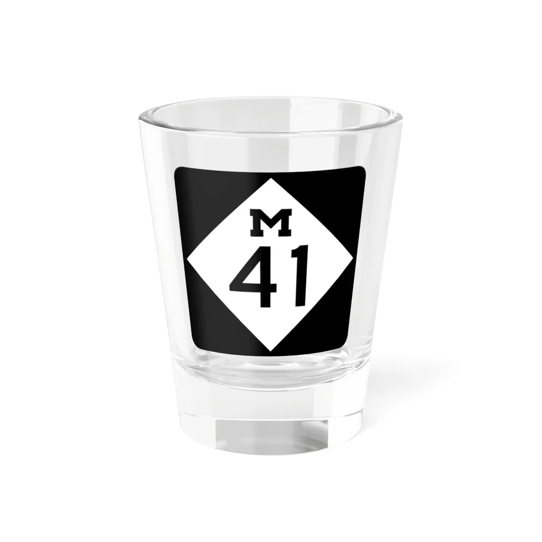 M-41 (Michigan) (Road Sign) Shot Glass 1.5oz 1.5oz - Go Mug Yourself