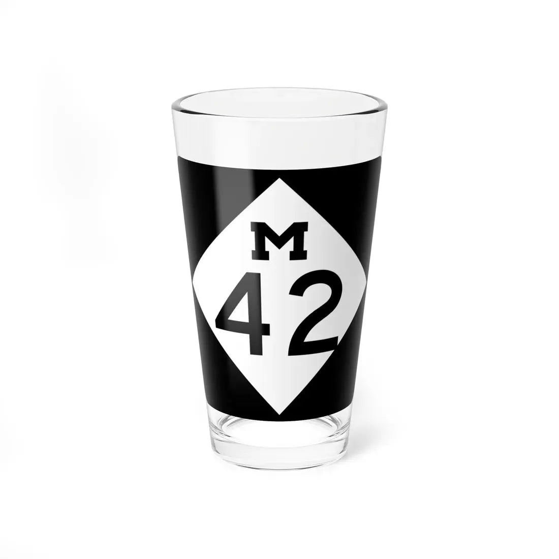 M-42 (Michigan) (Road Sign) Pint Glass 16oz 16oz - Go Mug Yourself