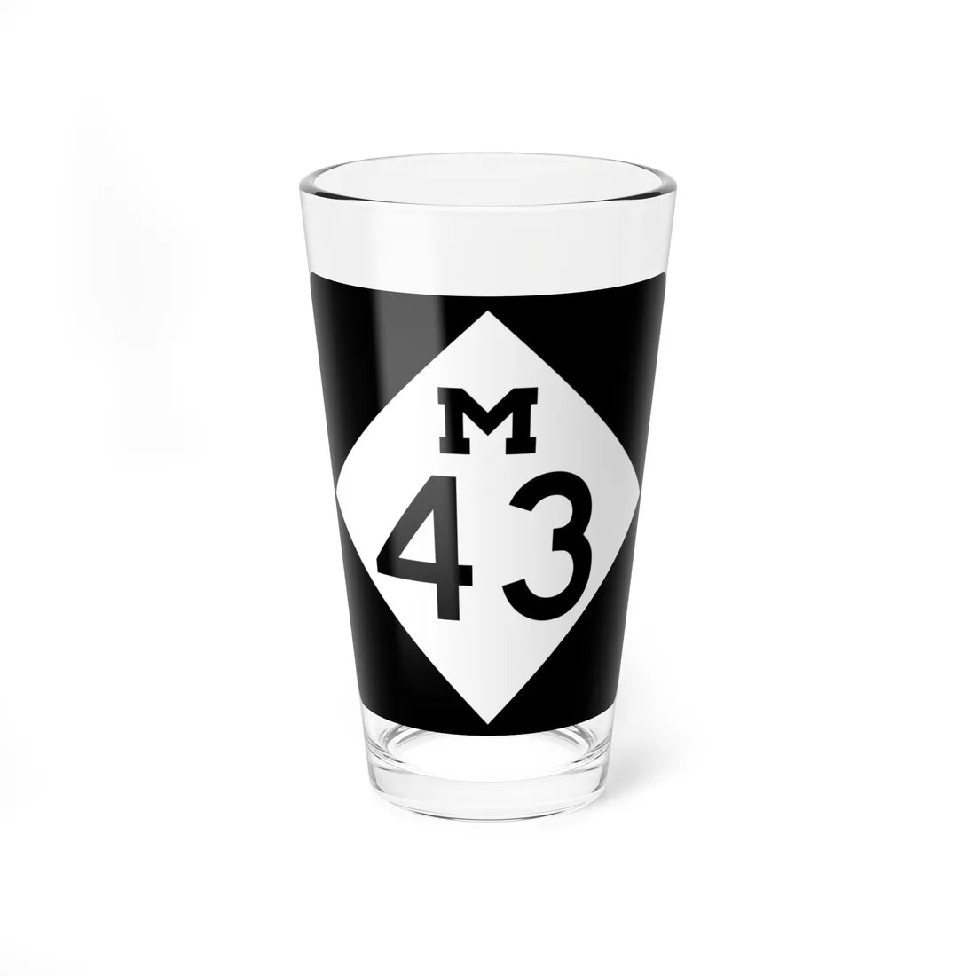 M-43 (Michigan) (Road Sign) Pint Glss 16oz 16oz - Go Mug Yourself