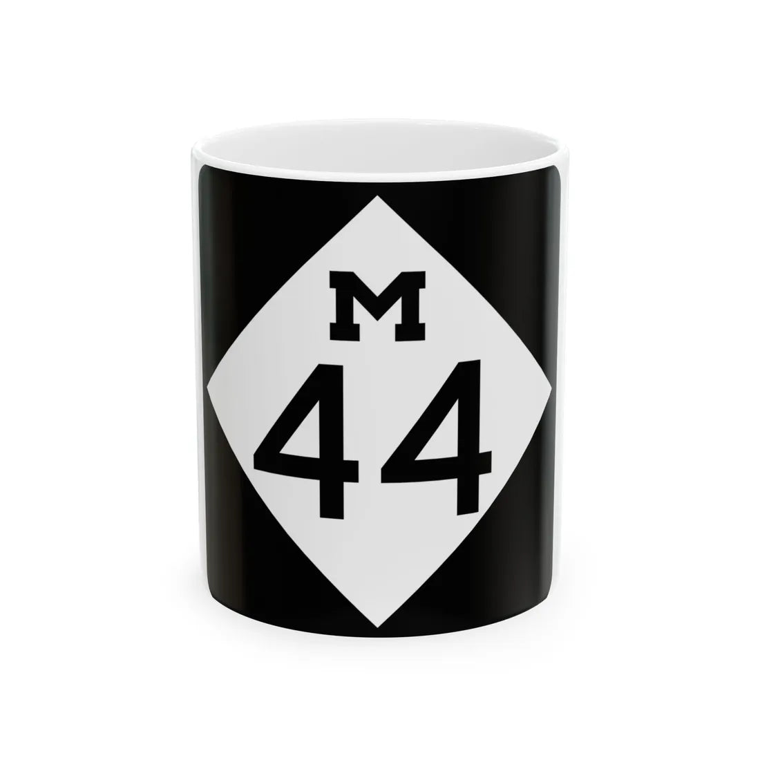 M-44 (Michigan) (Road Sign) White Coffee Mug 11oz - Go Mug Yourself