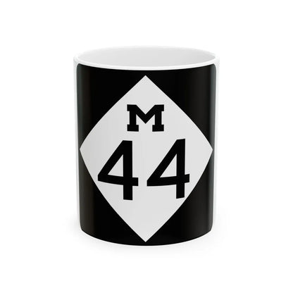 M-44 (Michigan) (Road Sign) White Coffee Mug 11oz - Go Mug Yourself