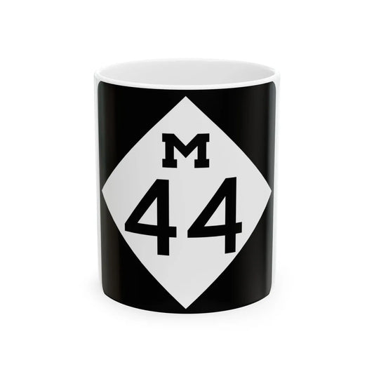 M-44 (Michigan) (Road Sign) White Coffee Mug 11oz - Go Mug Yourself