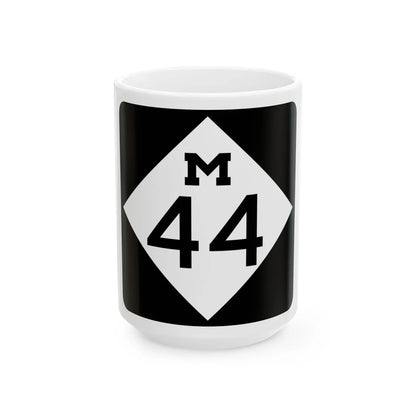 M-44 (Michigan) (Road Sign) White Coffee Mug 15oz - Go Mug Yourself