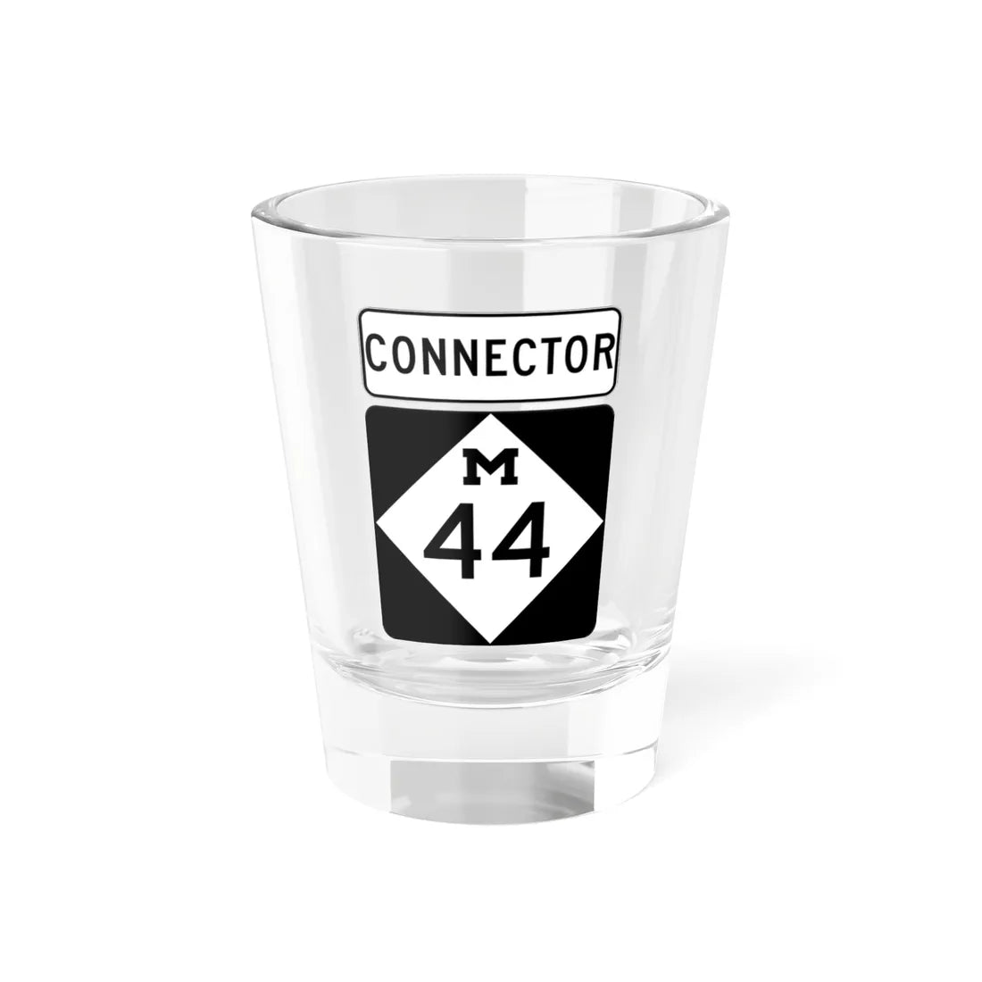 M-44Conn (Michigan) (Road Sign) Shot Glass 1.5oz 1.5oz - Go Mug Yourself