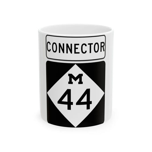 M-44Conn (Michigan) (Road Sign) White Coffee Mug 11oz - Go Mug Yourself