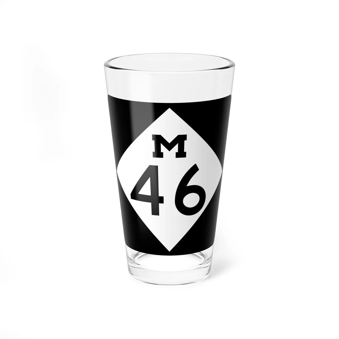 M-46 (Michigan) (Road Sign) Pint Glss 16oz 16oz - Go Mug Yourself