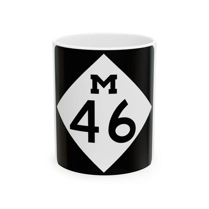 M-46 (Michigan) (Road Sign) White Coffee Mug 11oz - Go Mug Yourself