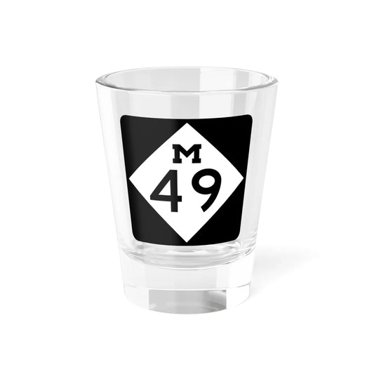 M-49 (Michigan) (Road Sign) Shot Glass 1.5oz 1.5oz - Go Mug Yourself