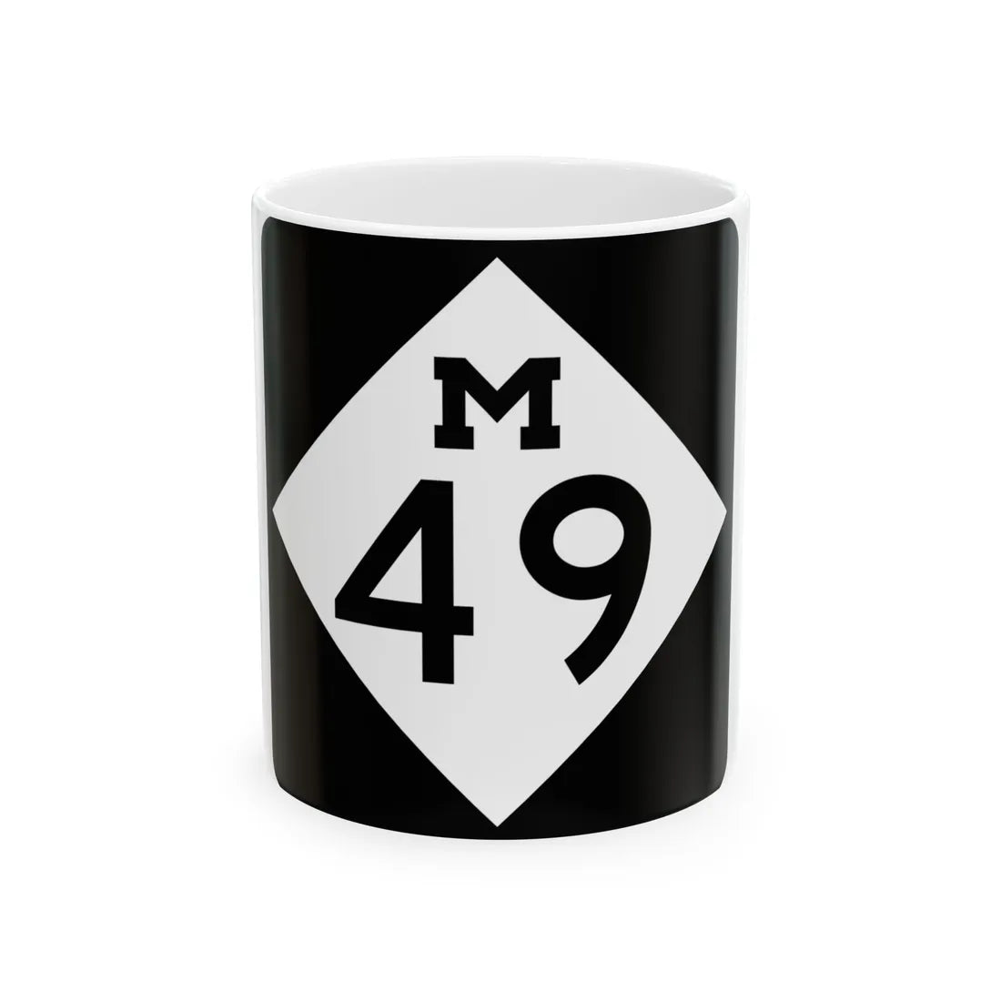 M-49 (Michigan) (Road Sign) White Coffee Mug 11oz - Go Mug Yourself