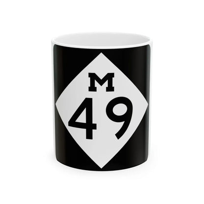M-49 (Michigan) (Road Sign) White Coffee Mug 11oz - Go Mug Yourself