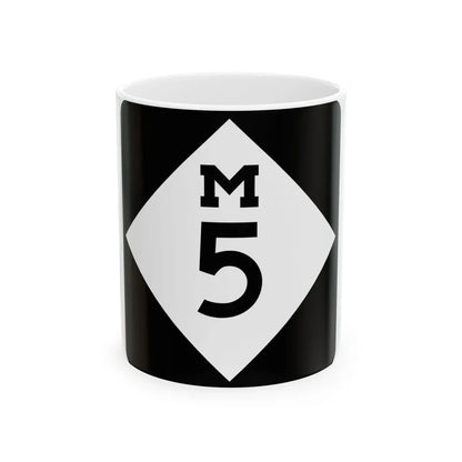 M-5 (Michigan) (Road Sign) White Coffee Mug 11oz - Go Mug Yourself