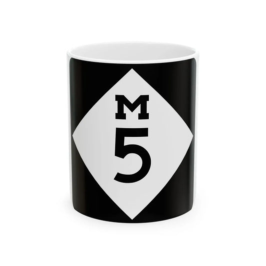 M-5 (Michigan) (Road Sign) White Coffee Mug 11oz - Go Mug Yourself