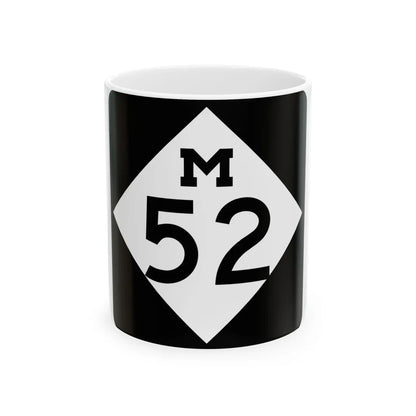 M-52 (Michigan) (Road Sign) White Coffee Mug 11oz - Go Mug Yourself