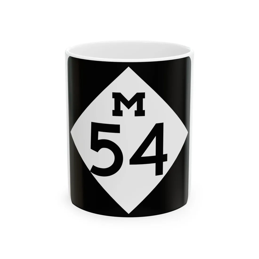 M-54 (Michigan) (Road Sign) White Coffee Mug 11oz - Go Mug Yourself