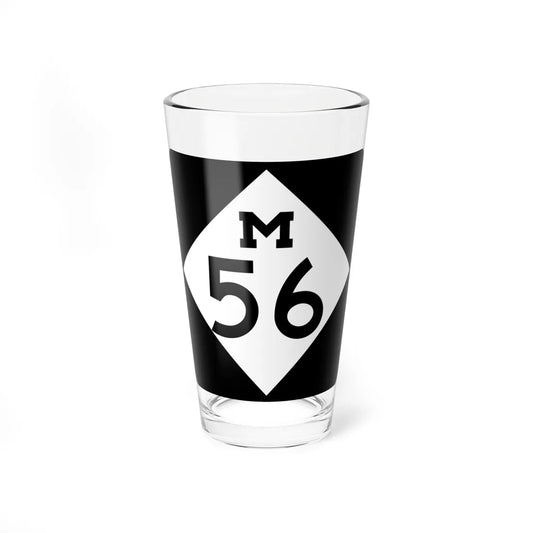 M-56 (Michigan) (Road Sign) Pint Glass 16oz 16oz - Go Mug Yourself