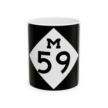 M-59 (Michigan) (Road Sign) White Coffee Mug 11oz - Go Mug Yourself