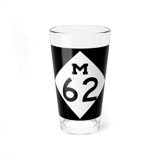 M-62 (Michigan) (Road Sign) Pint Glass 16oz 16oz - Go Mug Yourself