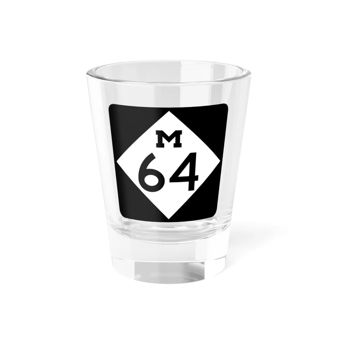M-64 (Michigan) (Road Sign) Shot Glass 1.5oz 1.5oz - Go Mug Yourself