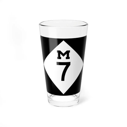 M-7 (Michigan) (Road Sign) Pint Glass 16oz 16oz - Go Mug Yourself