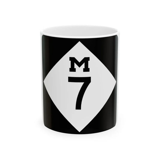 M-7 (Michigan) (Road Sign) White Coffee Mug 11oz - Go Mug Yourself