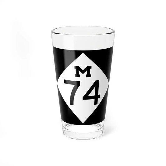 M-74 (Michigan) (Road Sign) Pint Glass 16oz 16oz - Go Mug Yourself