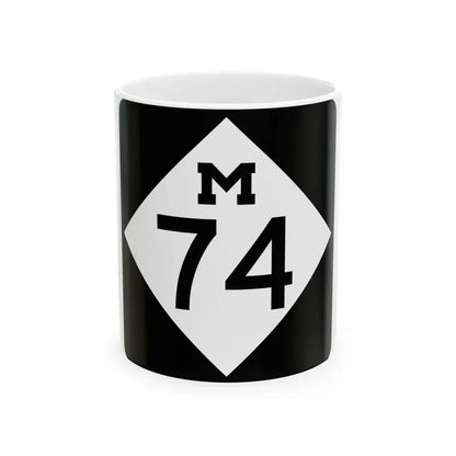 M-74 (Michigan) (Road Sign) White Coffee Mug 11oz - Go Mug Yourself