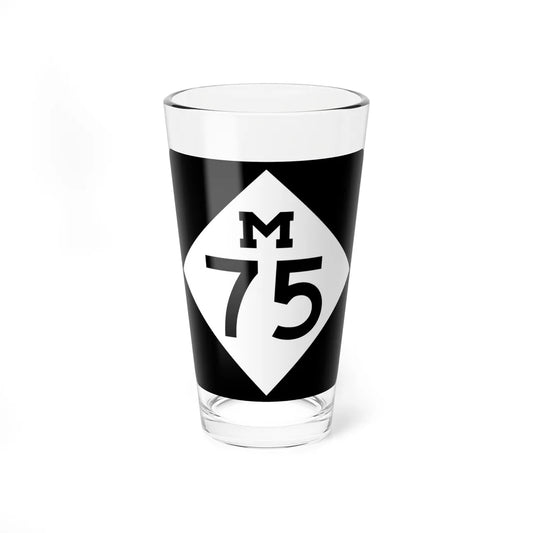 M-75 (Michigan) (Road Sign) Pint Glass 16oz 16oz - Go Mug Yourself