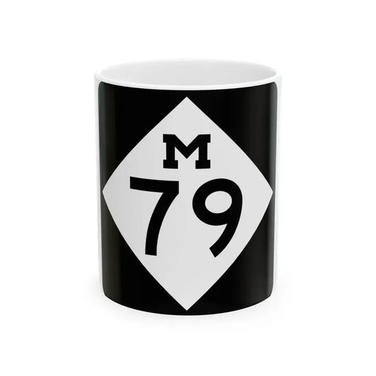 M-79 (Michigan) (Road Sign) White Coffee Mug 11oz - Go Mug Yourself