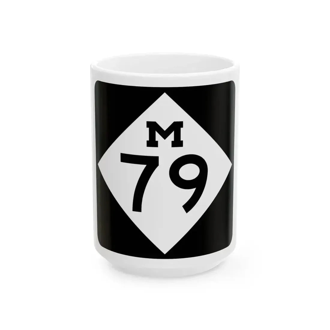 M-79 (Michigan) (Road Sign) White Coffee Mug 15oz - Go Mug Yourself