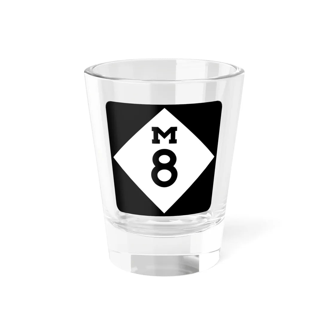 M-8 (Michigan) (Road Sign) Shot Glass 1.5oz 1.5oz - Go Mug Yourself