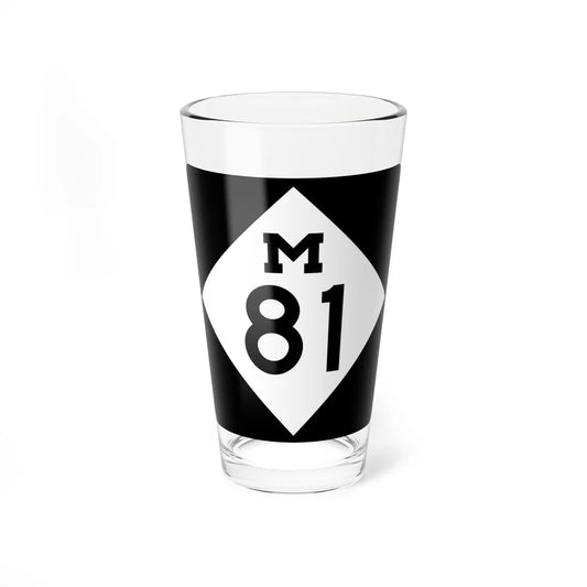 M-81 (Michigan) (Road Sign) Pint Glass 16oz 16oz - Go Mug Yourself