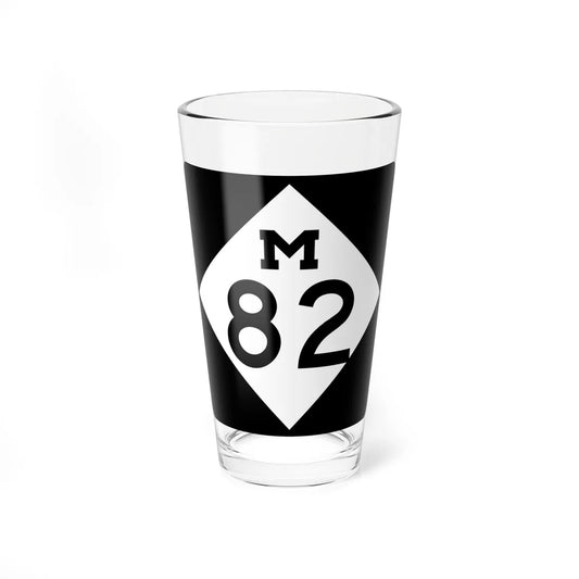 M-82 (Michigan) (Road Sign) Pint Glass 16oz 16oz - Go Mug Yourself