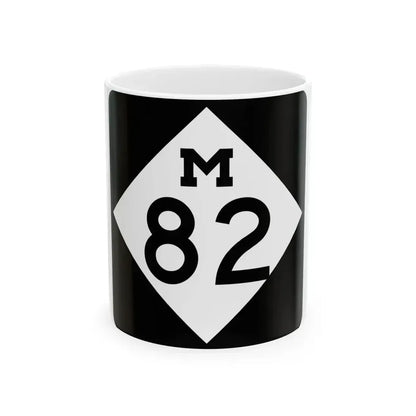 M-82 (Michigan) (Road Sign) White Coffee Mug 11oz - Go Mug Yourself